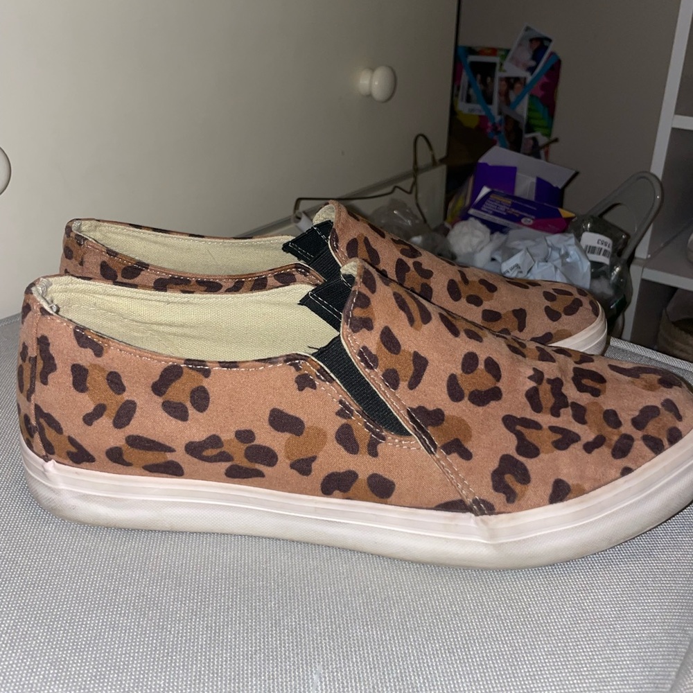 Cheetah slip on shoes size 9